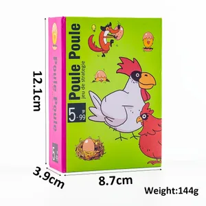 משחקי לוח לוהטים עוף צ'יו צ'יו משחק לוח Piou Piou כרטיסי מסיבה מזדמנים משחק צעצועים אינטלקטואליים מתנות 12.1*8.7 ס"מ