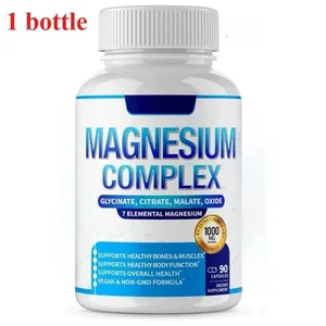 마그네슘 보충제 1000mg 글리시네이트 구연산염 말산염 타우레이트 함유 7 in 1 복합체 근육 이완 수면 지원 90Ct