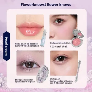 Flowerknows 선물 상자 메이크업 세트 리틀 엔젤 풀 박스 립글레이즈 블러셔 쉘 쥬얼리 꽃 알고 생일 선물 키트