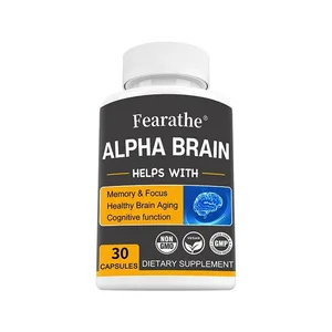 Alpha Brain Nootropics תוסף מוח לגברים ולנשים - זיכרון בהירות נפשית וקוגניציה עם ויטמין B6 Focus Capsules