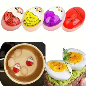 1/2pcs 병아리 계란 타이머 민감한 색상 변경 표시기 하드 소프트 삶은 계란 쿠커 레스토랑 베이커리 용 주방 가제트