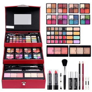 Make-up Dárková sada pro ženy Kompletní sada All in One Make-up Pudr na obočí Rtěnka Lesk na rty štětec Třpytivé třpytky Paletka očních stínů