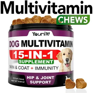 Supliment multivitaminic pentru câini seniori și cățeluși Multivitamine cu aromă de pui Mestec pentru articulațiile animalelor de companie Imunitate Mobilitate Energie Piele intestinală