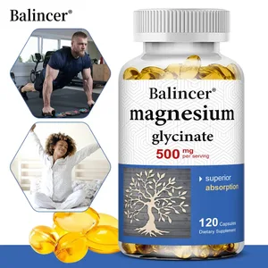 Glicinat de magnesi 500 mg - 30/60/120 càpsules Suplement dietètic d'alta absorció per a la salut del cor i els músculs del son NO OMG