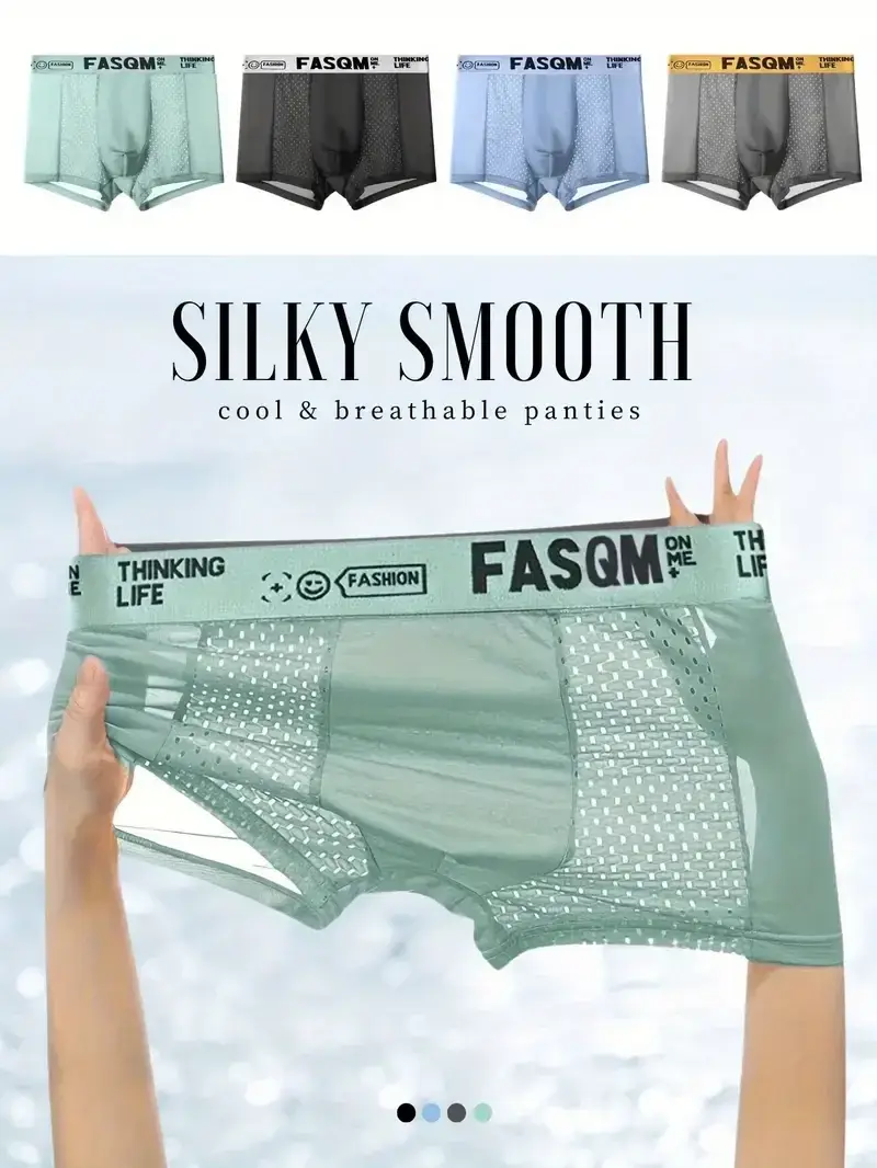 1pc sexy tecido de malha roupa interior masculina legal ultra-macio respirável boxer briefs moda durante todo o dia conforto casual diário roupa interior masculina