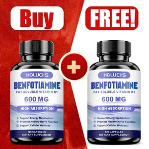 Benfotiamiini 600 mg | Ylivoimaisesti imeytyvä B1-vitamiini energia-aineenvaihduntaan ja hermojen terveyteen | 120 kapselin ravintolisä