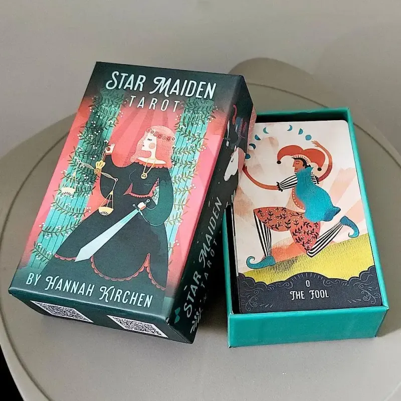 Star Maiden Tarot Destesi 78 Kartlı Deste Estetik Göksel İlahi Tarot Kartları İki Parçalı Sert Kutuda Çift Kabartmalı 12*7cm