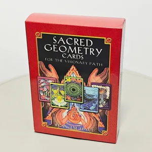 Sacred Geometry Cards for The Visionary Path 10.4*7.3cm - 64 Pcs Oracle Cards Integrating Math Science and Spirituality