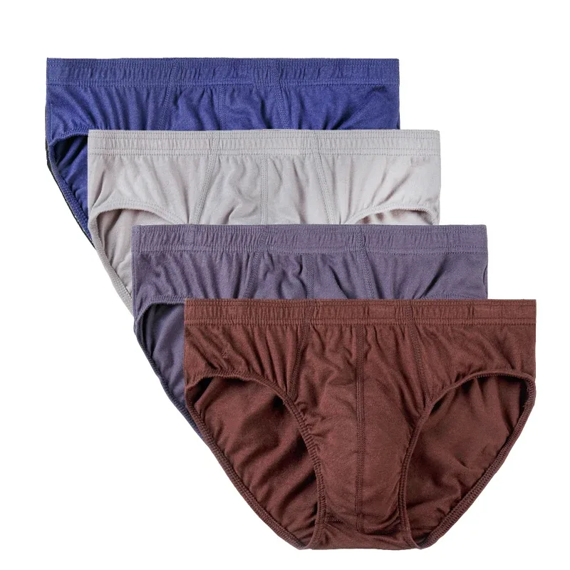4 Pcs/Lot Cheapest 100% Cotton Mens Briefs Plus Size Men Underwear Panties XL-5XL Men's Breathable Sexy Lingerie Underpants