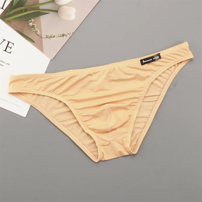 Slip pentru bărbați din mătase subțire de gheață, talie joasă