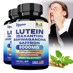Luteiini- ja zeaksantiinilisä 8000 Mg silmävitamiinit sahramin kanssa aikuisille Silmien terveysravintolisä tukee näköä