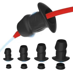 Hollow silikonowy koralik analny Butt Plug Anus Dilator tunel ekspansja lewatywa masaż prostaty zabawki erotyczne dla kobiet mężczyzn masturbacja