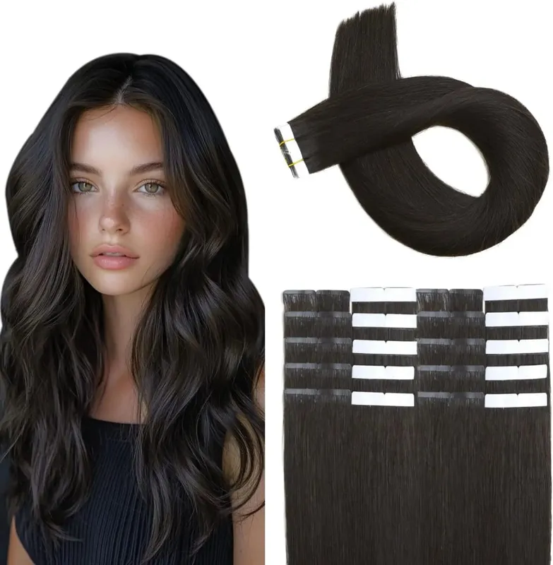 Wholesale Double Drawn Cuticle Aligned Virgin Hair Tape in Human Hair Extension 18-24inch Total 15 Colors