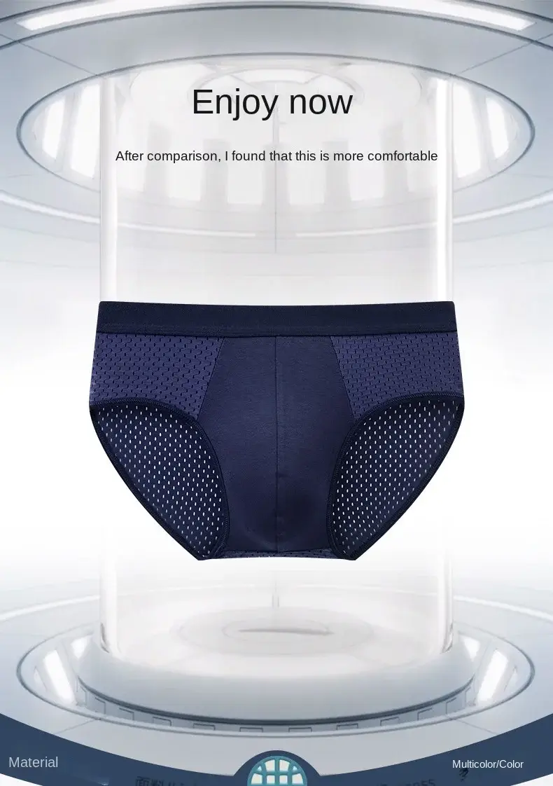 Homens sólidos verão roupa interior de seda gelo boxershorts cuecas respiráveis ​​roupa interior de fibra de carbono de bambu anti-bacteriano oco calcinha