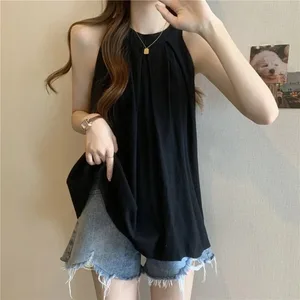 Ärmellose Off Schulter Lose Koreanische Tops Tees Frauen Kleidung Neue Einfachheit Jugend Straße Casual T Shirts Süße Trend Sommer