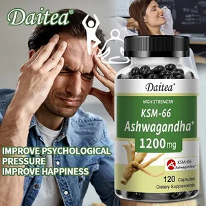 KSM-66 Ashwagandha-Kapseln 1200 mg – Ergänzung zur Angstlinderung, Stressreduzierung, Schlafverbesserung und Stimmungsunterstützung