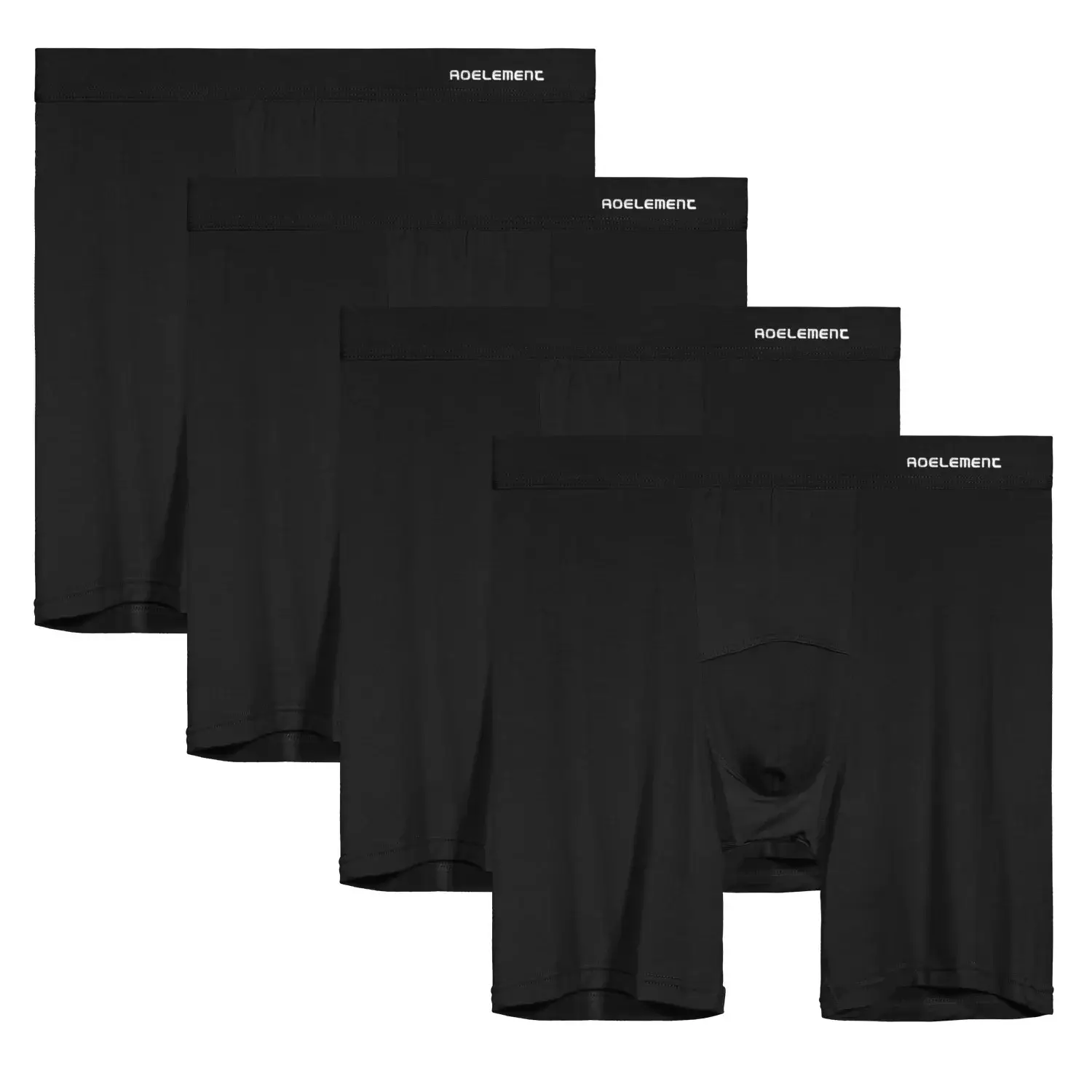 Cuecas esportivas antidesgaste masculinas, cuecas elásticas de cinco quartos, boxers modais de corrida, boxers longos de secagem rápida