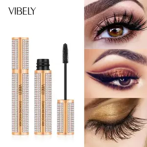 Rímel diamante 4d de fibra de seda, à prova d'água, extensão de cílios longos, alongamento, rímel preto grosso, produtos de maquiagem para os olhos, cosméticos