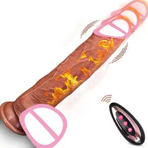 Vibrator vibrator realist cu telecomandă fără fir, ventuză rotativă a penisului, stimulator de clitoris la punctul G, Jucării sexuale Dildo-uri vibratoare telescopice