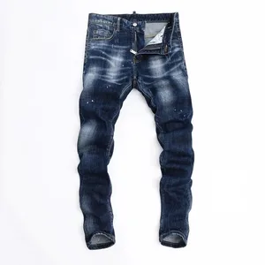 uusi design dsq2 sininen Miesten Farkut Housut Puuvilla suora Slim Jeans Denim Designer vetoketju D2 COOLGUY JEANS huippulaatua 8539