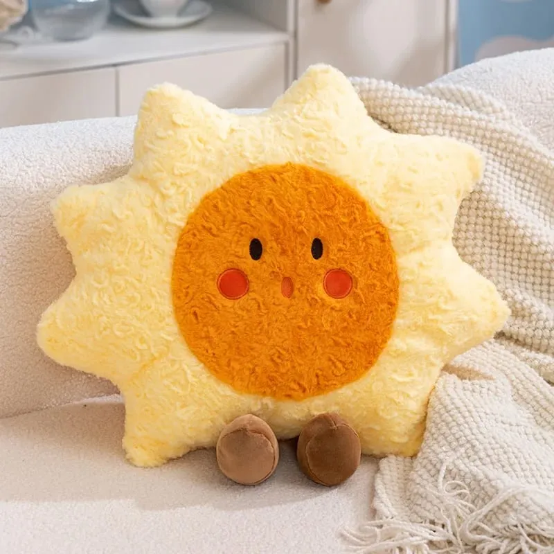 45cm Cute Plush Home Decorative Cushion Pillow Stuffed Sun Moon Plushies Huggable Sleep Pillow Girl Gift