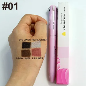 4 In 1 Makeup Pen Eyebrow Pencil Long Lasting Easy Color Lip Liner Highlight Lying Silkworm Eyeliner Pen Waterproof Makeup Tool
