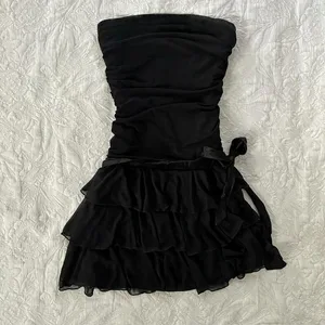 Y2K damesjurk schattig effen kleur retro kant streetwear Harajuku esthetische zoete boog zomer nieuwe mode casual Strapless dressr