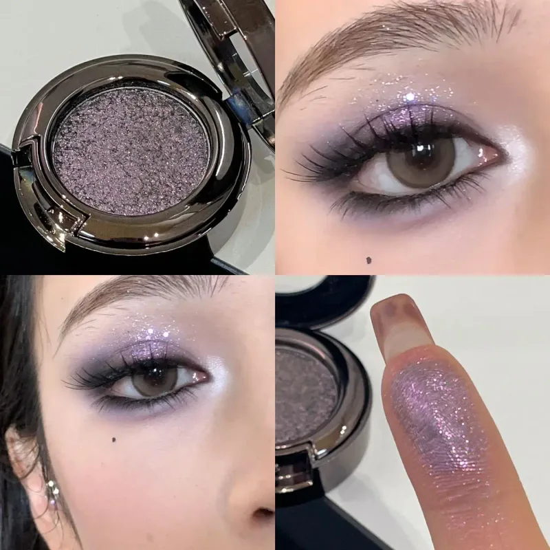 Metallic Glitter Black Blue Eyeshadow Purple Green Metallic Highlighter Eyeshadow Diamond Long Lasting Eye Makeup Women Cosmetic
